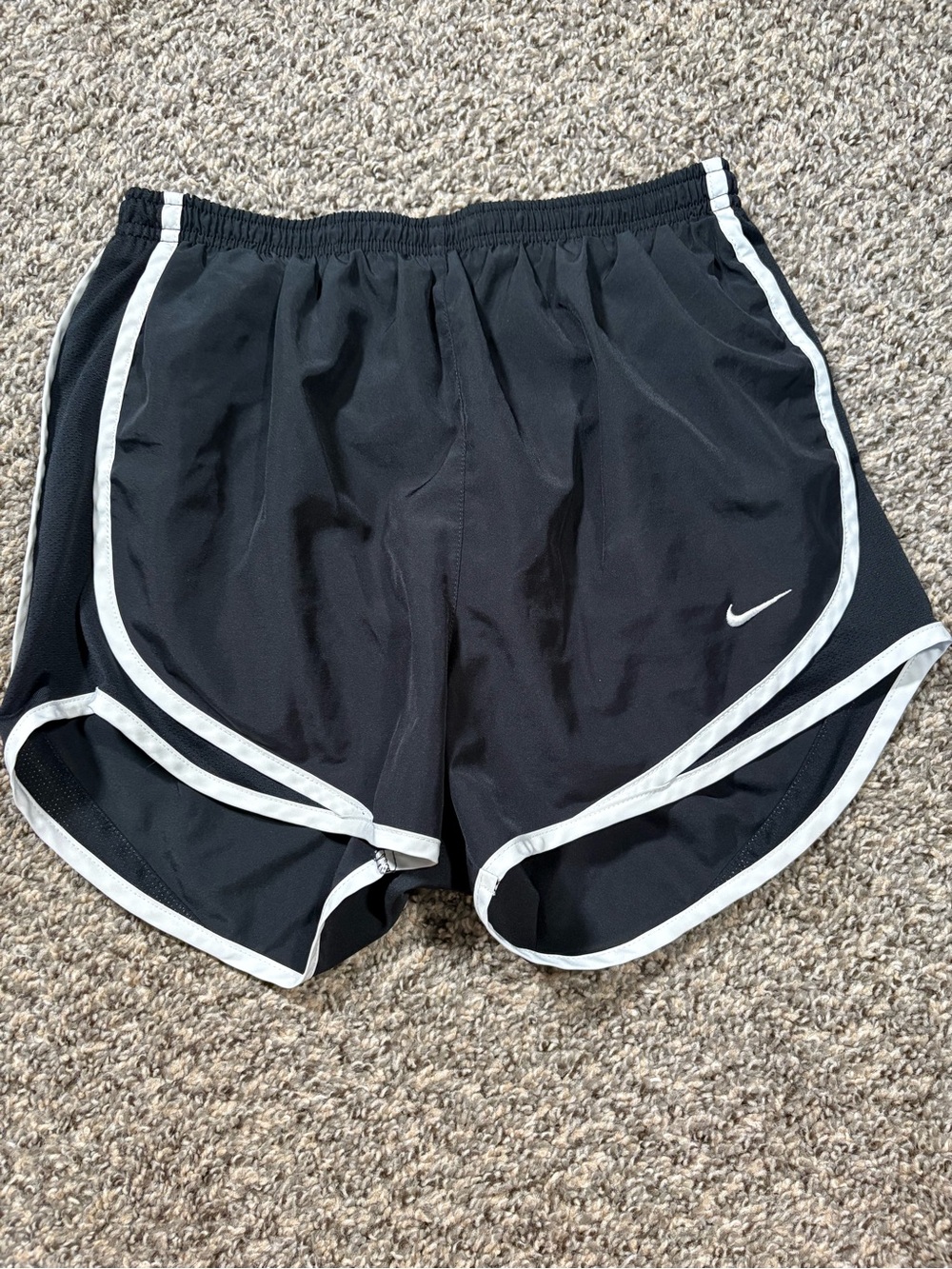 Nike Black Shorts with White Piping